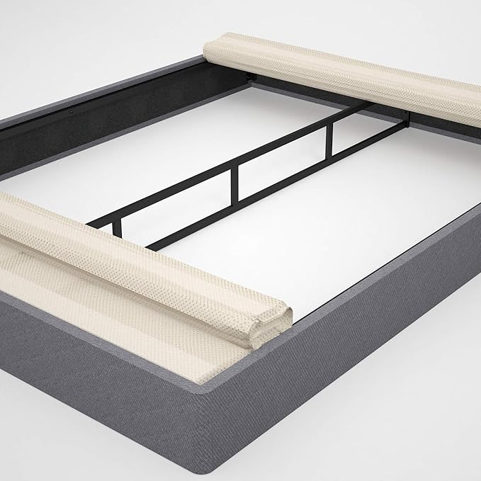 ZINUS Upholstered Metal and Wood Box Spring, 7.5 Inch Mattress Foundation, Easy Assembly, Fabric Paneled Design, King