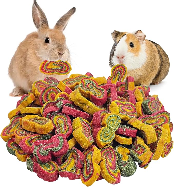 Fhiny Rabbit Chew Toys Mixed Forage Beetroot Carrot and Pumpkin Bunny Treats for Hamsters Guinea Pigs Chinchillas and Other Small Rodents Teeth Grinding (0.57lb/260g)-Mewly Pet