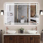 48''x30'' Lighted Mirrors for Bathroom Wall Backlit + Front Lit, Rectangular LED Bathroom Mirror Frameless with Lights Anti Fog, Dimmable, 3 Colors,Tempered Glass, Shatter-Proof