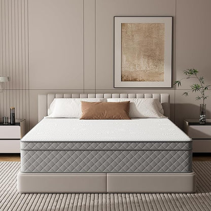 PurrJoys Full Mattress, 12 Inch Hybrid Double Mattress with Cooling Gel Memory Foam and Pocket Springs, CertiPUR-US Certified, Medium Firm