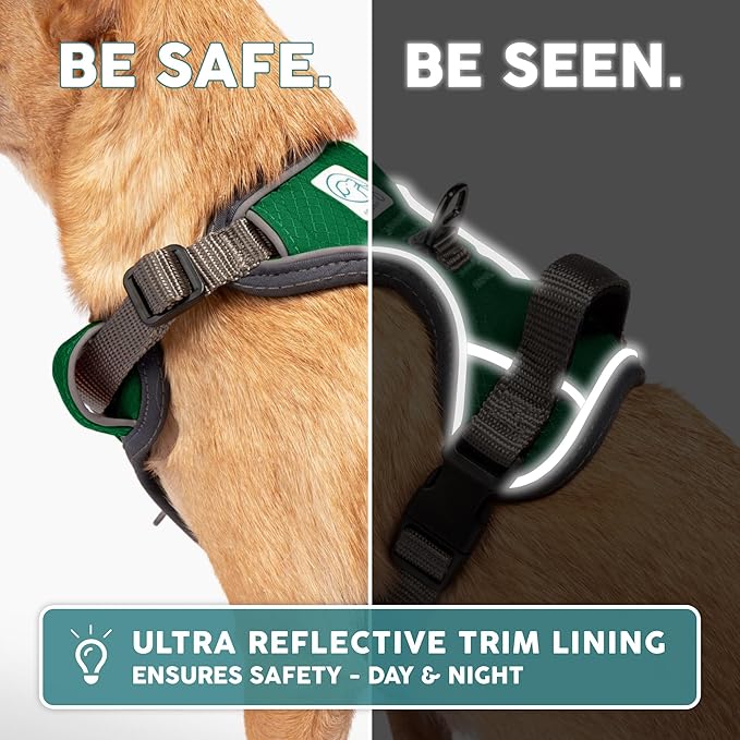 Embark Adventure Dog Harness, Reflective Trim No Pull Dog Harness Medium Sized Dogs - Military Grade Nylon, Front Clip with Gel Lined Handle.-Mewly Pet