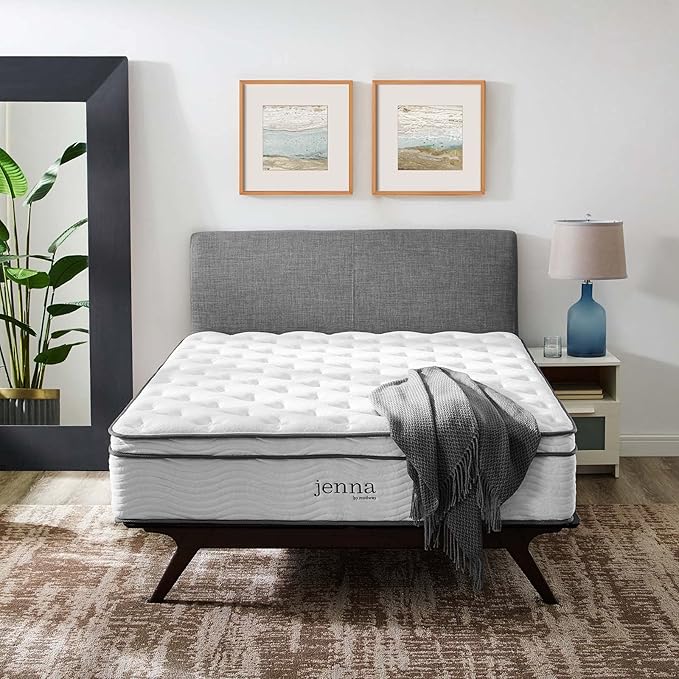Modway Jenna 14” Innerspring and Memory Foam Full Mattress With Individually Encased Coils