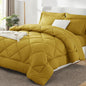 CozyLux King Size Comforter Set Mustard Yellow - 7 Pieces Bed in a Bag King, Luxury Soft Bed Set for All Seasons, Bedding Set with Down Alternative Comforter, Sheets, Pillowcases & Shams