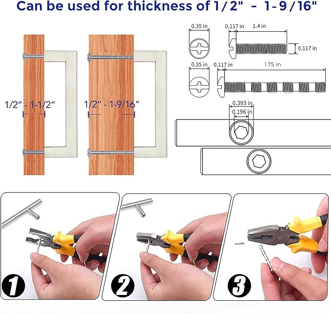 Ravinte 20 Pack 4 Inch Square Cabinet Handles - Satin Nickel & Brushed Nickel Drawer Pulls - Kitchen Cabinet Hardware