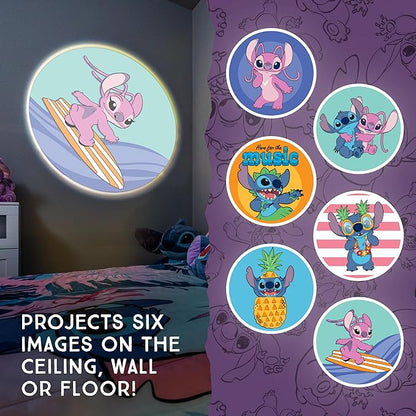 Projectables Disney Lilo and Stitch LED Kids Night Light, Projector, Plug-in, Dusk-to-Dawn, UL-Listed, Ideal for Hallway, Bedroom, Nursery, Playroom, Gaming Room, 84867