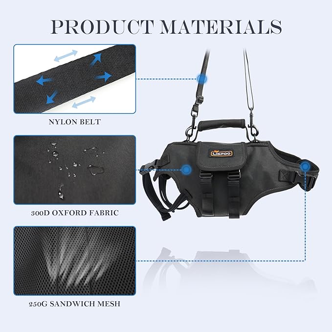 Dog Lift Harness, Full Body Support with Adjustable Control Handle for Small Senior Dogs, Post-Surgery Recovery & Joint Problems (Oxford Cloth, S)-Mewly Pet