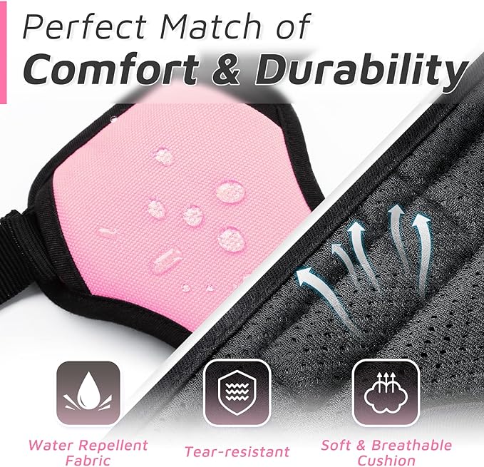 Eagloo Dog Harness Medium Sized Dog, No Pull Service Vest with Reflective Strips and Control Handle, Adjustable and Comfortable for Walking, No Choke Pet Harness with 2 Metal Rings, Pink, M-Mewly Pet