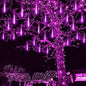 Kwaiffeo Purple Christmas Lights Outdoor, 16 Tubes Meteor Shower Light (Equivalent to 2 Sets of 8-Tube) for Halloween Christmas Decorations Yard Outside, UL Plug
