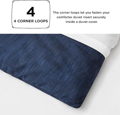 Bedsure Twin/Twin XL Comforter Set - Navy Soft Bedding for All Seasons, Cationic Dyed Bed Set, 2 Pieces, 1 Twin Size Comforter (68"x88") and 1 Pillow Sham (20"x26"+2")