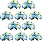 NUPTIO Pcs of 10 Fake Flower Ball Arrangement Bouquet,15 Heads Plastic Roses with Base, Suitable for Our Store's Wedding Centerpiece Flower Rack for Parties Valentine's Day Home Décor (Blue & White)