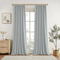 KangBang 100% Blackout Pinch Pleated Curtains 108 Inches Long, Linen Blend Pinch Pleated Window Drapes with Hooks, Track System Curtain Panels for Sliding Door Modern Farmhouse,60x108, Fog Grey,2 PCs