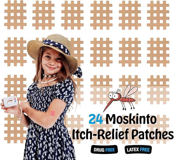 Moskinto The Original Itch Relief Patch, Mosquito Bite Patches for Kids and Adults, Instant Relief Natural Patches for Bug Bites, Travel Pack + Family Pack, Nude & Colorful Patches, 66 Count-Mewly Pet