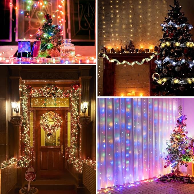 24 Multi Color Changing Fairy Lights USB Powered with Remote Control, 33ft 100 RGB LED Bright Silver Wire Starry String Lights for Christmas Tree, Wedding Party, Indoor, Garden, Bedroom Holiday Décor