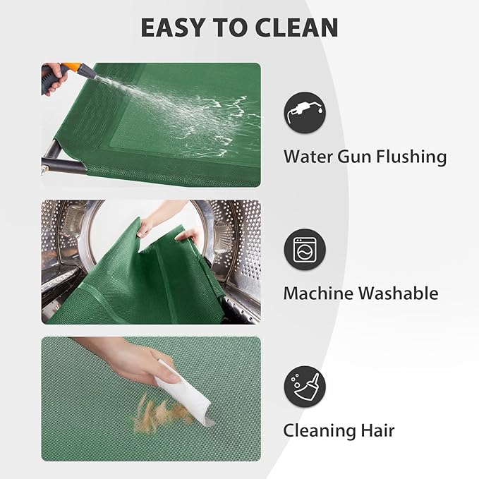 RRPETHOME Large Elevated Cooling Dog Bed, Raised Dog Cot Beds for Large Dogs, Elevated Outdoor Pet Cot, Chew Proof Portable Cooling Pet Cot with Skid-Resistant Feet and Breathable Mesh-Mewly Pet