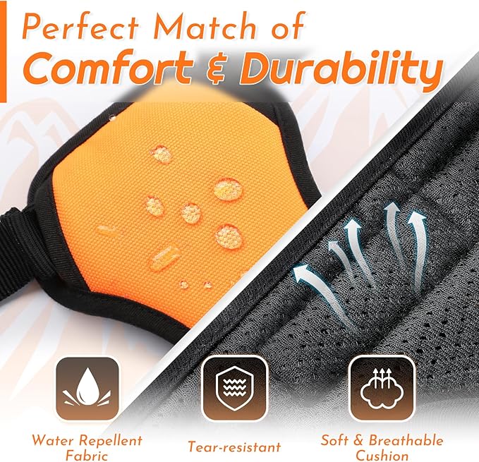 Eagloo Dog Harness Small Sized Dog, No Pull Service Vest with Reflective Strips and Control Handle, Adjustable and Comfortable for Easy Walking, No Choke Pet Harness with 2 Metal Rings, Orange, S-Mewly Pet