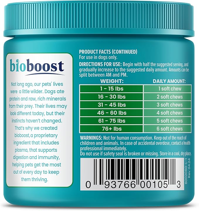 Solid Gold Calming Chews for Dogs - Dog Calming Chews W/Melatonin for Separation, Stress & Hyperactivity Relief - Supports Relaxation for Travel, Fireworks & Storms - All Ages & Sizes - Bacon - 60ct-Mewly Pet