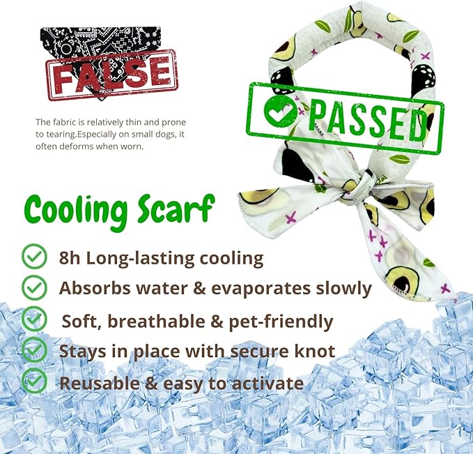 4pcs Cooling Scarf for Pets,Summer Cooling Scarves Keep Cats and Dogs Cool, Reused,Rrecycled,Suitable for Dogs (4pcs-Avocado)-Mewly Pet