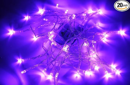 Karlling Battery Operated Purple 40 LED Fairy Light String Wedding Party Xmas Christmas Decorations(Purple,20 Pack)