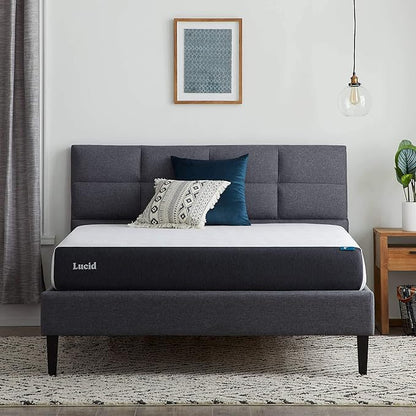Lucid 8 Inch Memory Foam Mattress - Medium Firm Feel - Infused with Refreshing Bamboo Charcoal and Cooling Gel - Bed in a Box - Temperature Regulating - Pressure Relief - Breathable - Twin Size