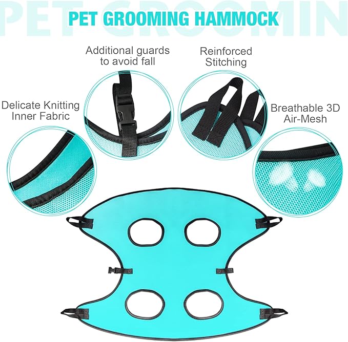 Dog Grooming Hammock - Upgrade Pet Grooming Harness for Nail Trimming (L 50lb), Dog Sling for Nail Clipping, Dog Hanging Holder Hanger for Cutting Nail with Nail Clippers-Mewly Pet