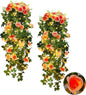 RECUTMS 2pcs Artificial Hanging Plants 32 in Fake Plant Ivy Vine Outdoor UV Resistant Plastic (Champagne)