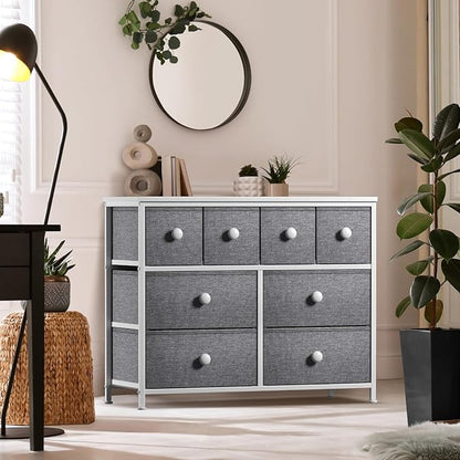 Sorbus Dresser with 8 Drawers - Chest Clothing Organizer Unit with Steel Frame Wood Top Knob Handle Easy Pull Fabric Bins - Large Storage Furniture for Bedroom, Hallway, Living Room, Nursery & Closet