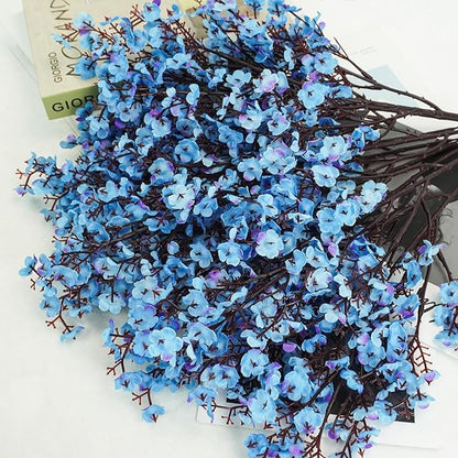 Uieke 30 Pcs Artificial Baby Breath Flowers Fake Blue Gypsophila Bouquets Faux Silk Flower Real Touch Flowers for Wedding Farmhouse Decor DIY Home Party Office Kitchen Hotel Bathroom Garden