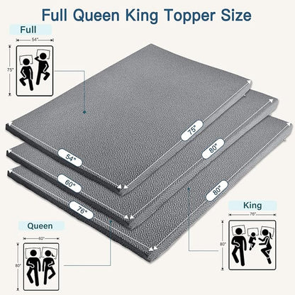 Airensky 4 Inch Memory Foam Mattress Topper, Cooling Gel Infused High Density Cal King (72"x84") Topper with Removable Washable Cover, Bed Topper for Pressure Relief Back Pain, CertiPUR-US Certified