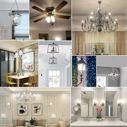 24-Pack Dimmable E12 LED Candelabra Bulbs 40Watt Equivalent, 5000K Daylight White, 450Lumens, 4W B11 Vintage Chandelier Light Bulbs, LED Filament Clear Glass Candle Lamp for Ceiling Fan Home Decor