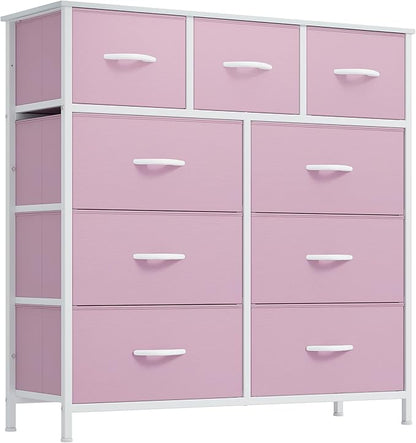 YITAHOME Dresser for Bedroom with 9 Drawers, Closet Dresser & Chest of Drawers for Living Room, Closets - Sturdy Steel Frame, Wooden Top & Easy Pull Fabric Bins