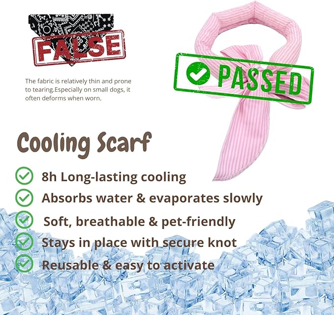 4pcs Cooling Scarf for Pets,Summer Cooling Scarves Keep Cats and Dogs Cool, Reused,Rrecycled,Suitable for Dogs (4pcs-Pink Stripe)-Mewly Pet