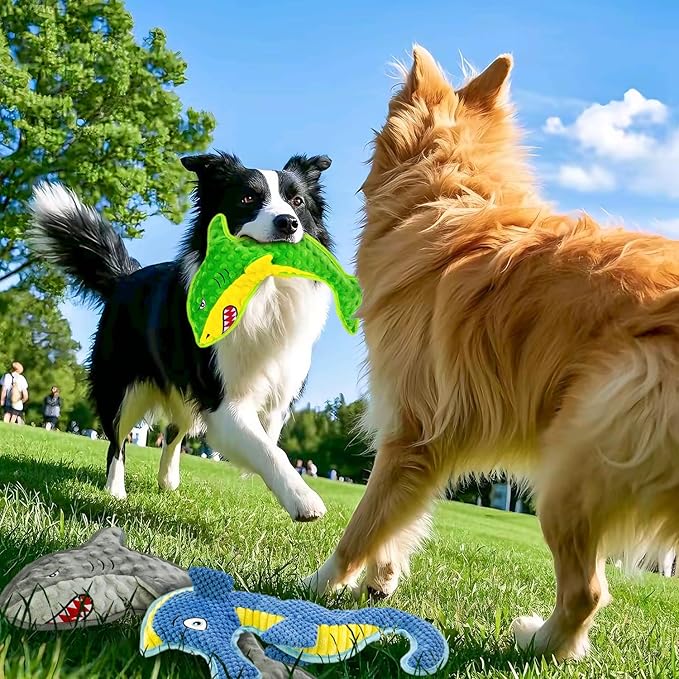 Dog Toy Squeak No Stuffing Toys, 4-Pack Toys for Small Medium Large Breed, Puppy Teething Interactive Toy to Keep Them Busy, Best Christmas Birthday Gift-Mewly Pet