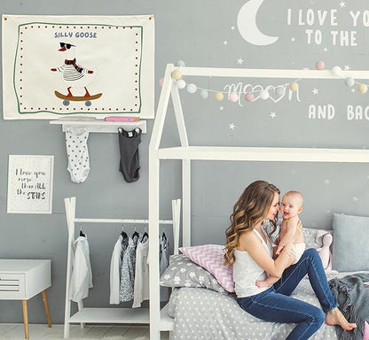 Silly Goose Nursery Rectangular Canvas Banner-Flag Wall Sign Decor for Boys Girls Toddler Kids,Baby Room Above Crib Playroom Reading Room Bedroom Decor-Easter Baby Shower Birthday Christmas Gift