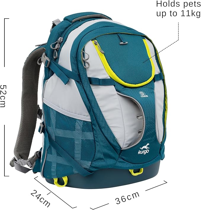 Kurgo G-Train - Dog Carrier Backpack for Small Pets - Cat & Dog Backpack for Hiking, Camping or Travel - Waterproof Bottom - Ink Blue-Mewly Pet