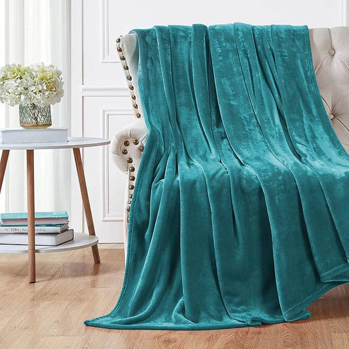 Walensee Fleece Blanket Plush Throw Fuzzy Lightweight (XL-Twin Size 66x90 Teal) Super Soft Microfiber Flannel Blankets for Couch, Bed, Sofa Ultra Luxurious Warm and Cozy for All Seasons