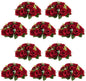 NUPTIO Flower Wedding Centrepieces for Tables - 10 Pcs 9.5in Diameter Crimson Artificial Flowers Rose Ball for Centerpieces Table - Fake Rose Arrangements for Weddings Birthday Party Decor
