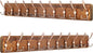 SKOLOO Coat Rack Wall Mounted - 38.3'' Long, Pack of 2, Wooden, Heavy Duty, Rustic Coat Hooks for Wall, Wall Coat Rack with 10 Triple Hooks for Hanging Clothes, Jacket, Hat(Brown & Retro Red)