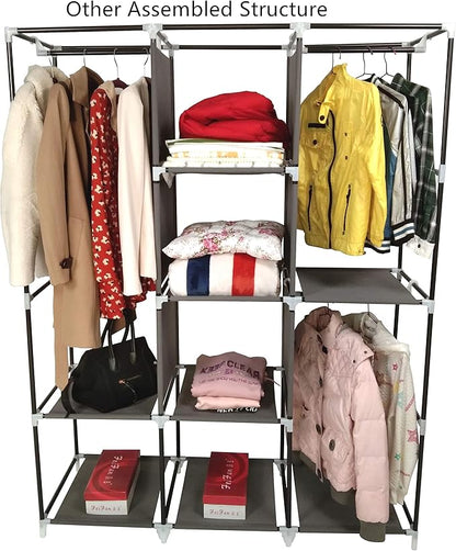 YOUUD Portable Clothes Storage Closet Organizer - Gray