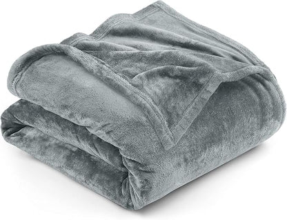 Utopia Bedding Fleece Blanket Queen Size Ash Grey 300GSM Luxury Fuzzy Soft Anti-Static Microfiber Bed Blanket (90x90 Inch)