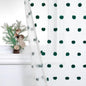 MYSKY HOME Short Christmas Curtains for Small Window - 45 Inch Long Kitchen & Bedroom Sheer Curtains - Hunter Green & White Pom Pom Panels - 2 Sets 52 x 45 Inch