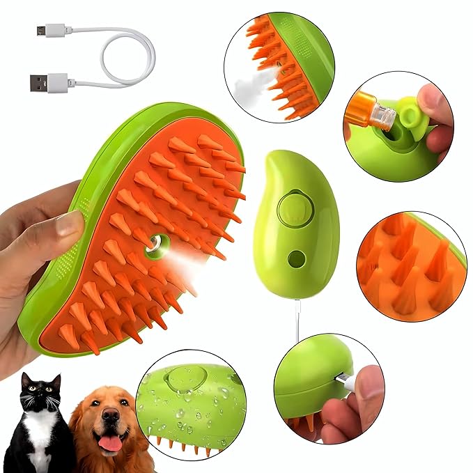 2024 3-in-1 Pet Grooming Tool: Detangling Brush for Massage and Hair Removal, Versatile for Cats and Dogs-Mewly Pet