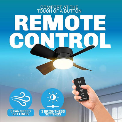 Bell+Howell Socket Breeze Socket Fan Light with Remote, Portable Small Ceiling Fans with Lights for Bedroom, Kitchen, Living Room, Ceiling Fan with Light 3500K, 1000 Lumens, Screws into E26/E27