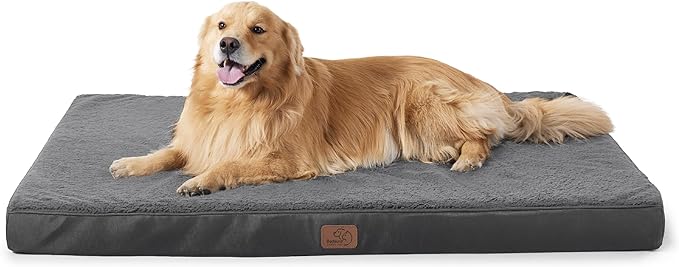 Bedsure XL Dog Beds Large Sized Dog -Orthopedic Flat Extra Large Pet Beds with Removable Washable Cover, Egg Crate Foam Mat, Suitable for Pet Up to 100 lbs-Mewly Pet