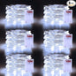 Christmas White Fairy Lights Battery Operated 6 Pack 16.4Ft 50 LEDs Silver Copper Wire Twinkle Lights for Halloween Christmas Bedroom Indoor Outdoor Wedding Dorm Parties Holiday Yard Decorations