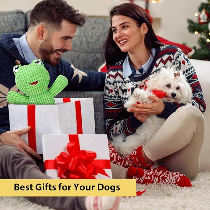 Dog Squeak Toys Durable Plush Dog Toy with Crinkle Paper, Tug of War Pull Toys for Puppies, Interactive Dog Chew Toys for Small, Medium and Large Dogs-Mewly Pet