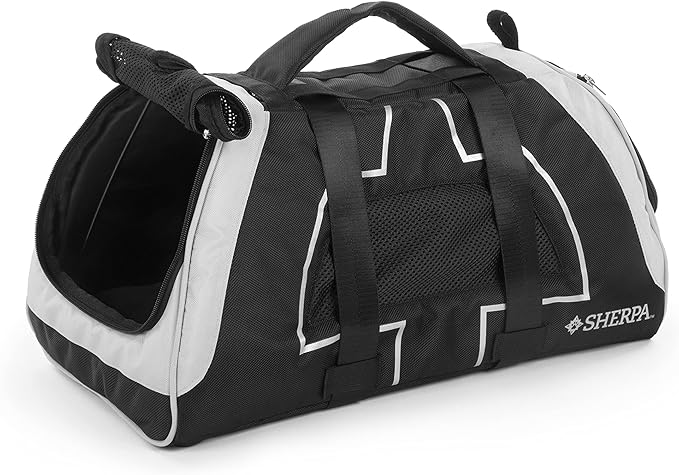 Sherpa Forma Frame Crash-Tested Travel Pet Carrier, Airline Approved & Guaranteed On Board - Black, Medium-Mewly Pet