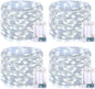 JMEXSUSS 4 Pack 50 LED White Christmas Fairy Lights Battery Operated - 16.1ft Mini Twinkle Lights Indoor Outdoor Waterproof for Dorm Garden Patio Party Wedding Birthday Holiday Decorations