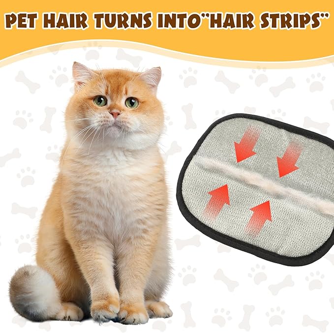 Electrostatic Pet Hair Remover, Pet Hair Remover Tool for Cats & Dogs, Cleaning Gloves for Carpet, Couch, Furniture, Car Seat, Double-Sided, Reusable, Washable (1 PCS)-Mewly Pet