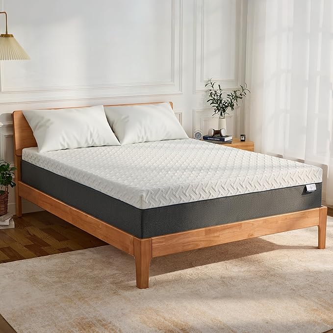 12 Inch Green Tea Memory Foam Mattress, Full Size Mattress in a Box, Gel Infused Foam for Pressure Relief and Cool Sleep, CertiPUR-US Certified, Medium Firm