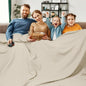 PHF 100% Cotton Waffle Weave Family Blanket,Oversized King Size 120"x 120"-Pre-Washed Snag Proof Lightweight Breathable Moisture-Wicking, 10'x 10' Huge Extra Large Big,Home Decoration Gift-Linen